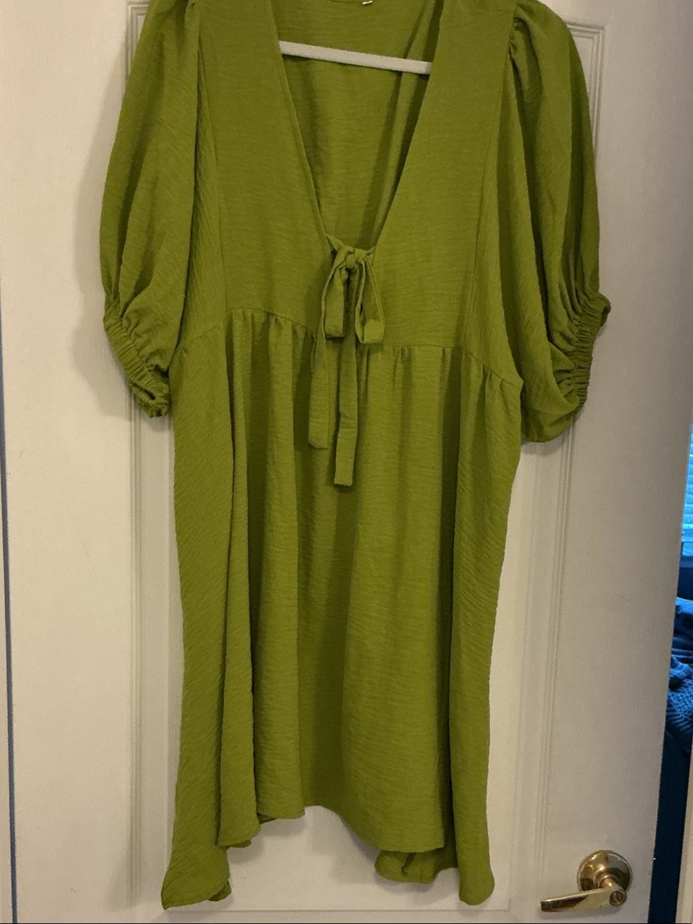Amazon Lime Green Asymmetrical Tie-Front Women's Dress